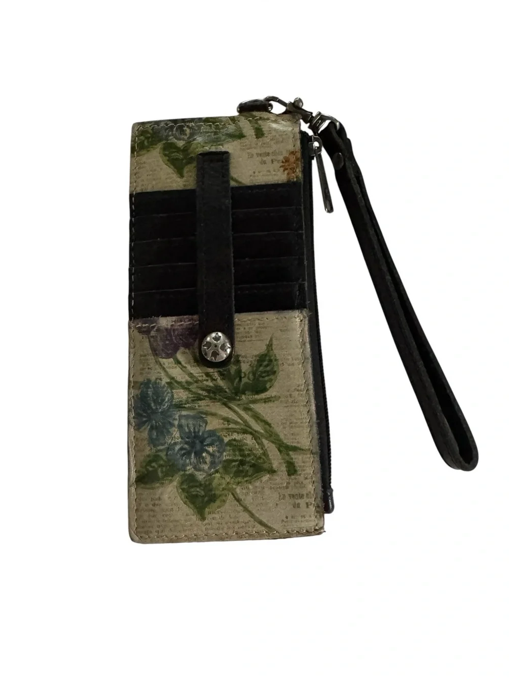 Patricia Nash Alanna Floral Newsprint Wallet Wristlet - Picture 1 of 5